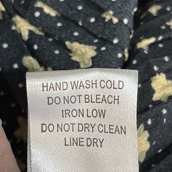 Alice Blue Accordion Pleat Midi Skirt Size S Black Butter Yellow Floral Belt - Picture 8 of 13